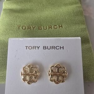 Tory Burch Gold Logo Earrings